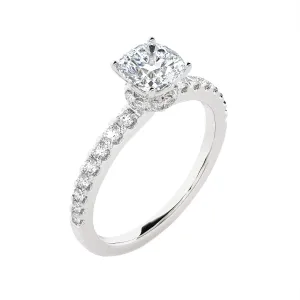 1 1/2 ctw Princess-Cut Lab Grown Diamond Side Stone Engagement Ring