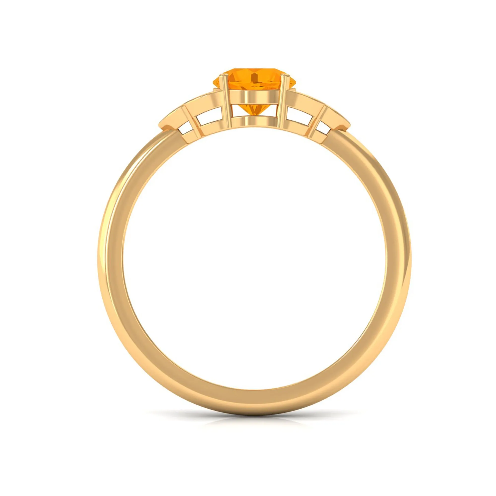 1 CT Fire Opal Engagement Ring with Diamond Trio