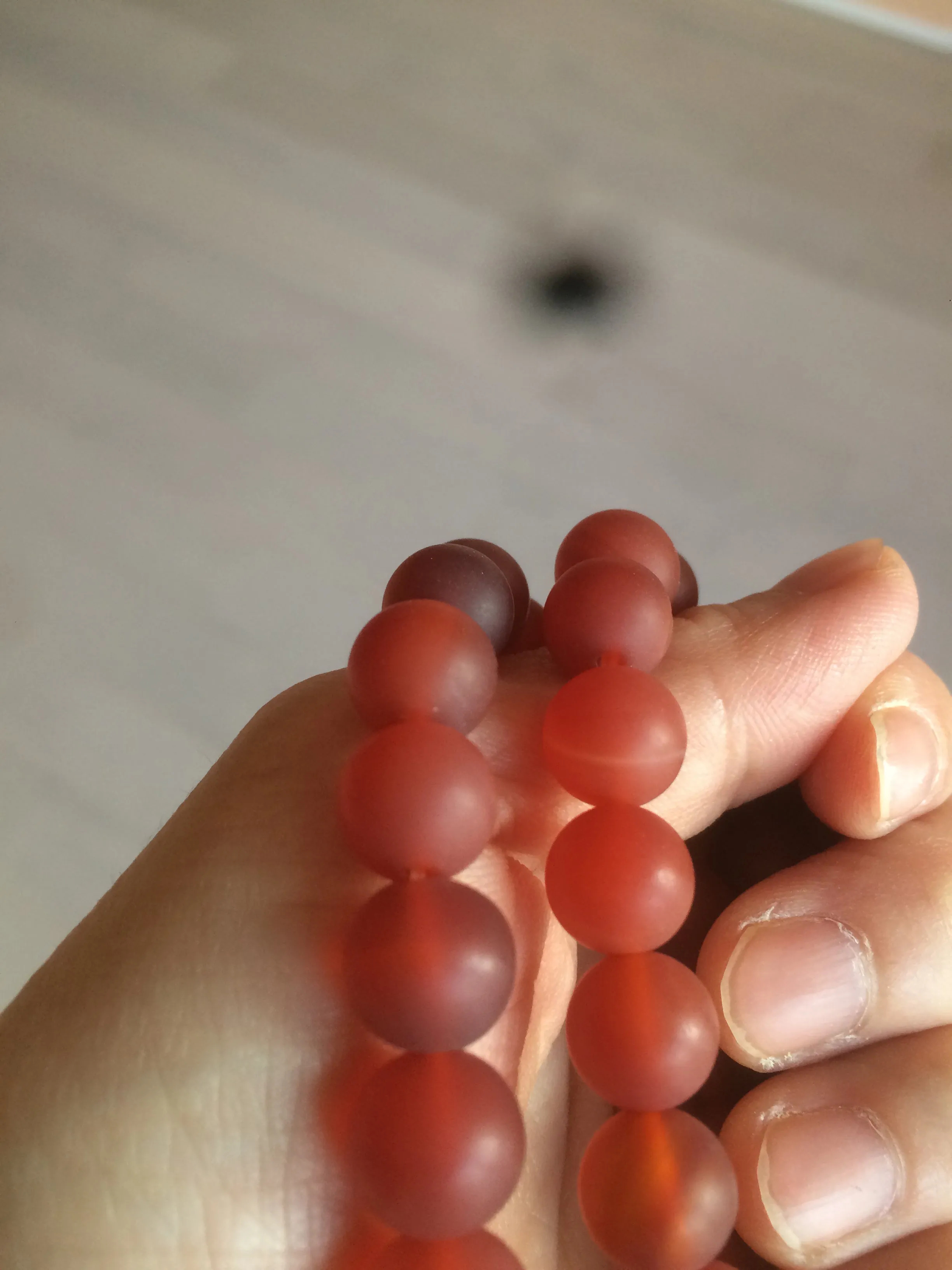 10mm 100% natural frosted glass polished red agate bracelet CB30