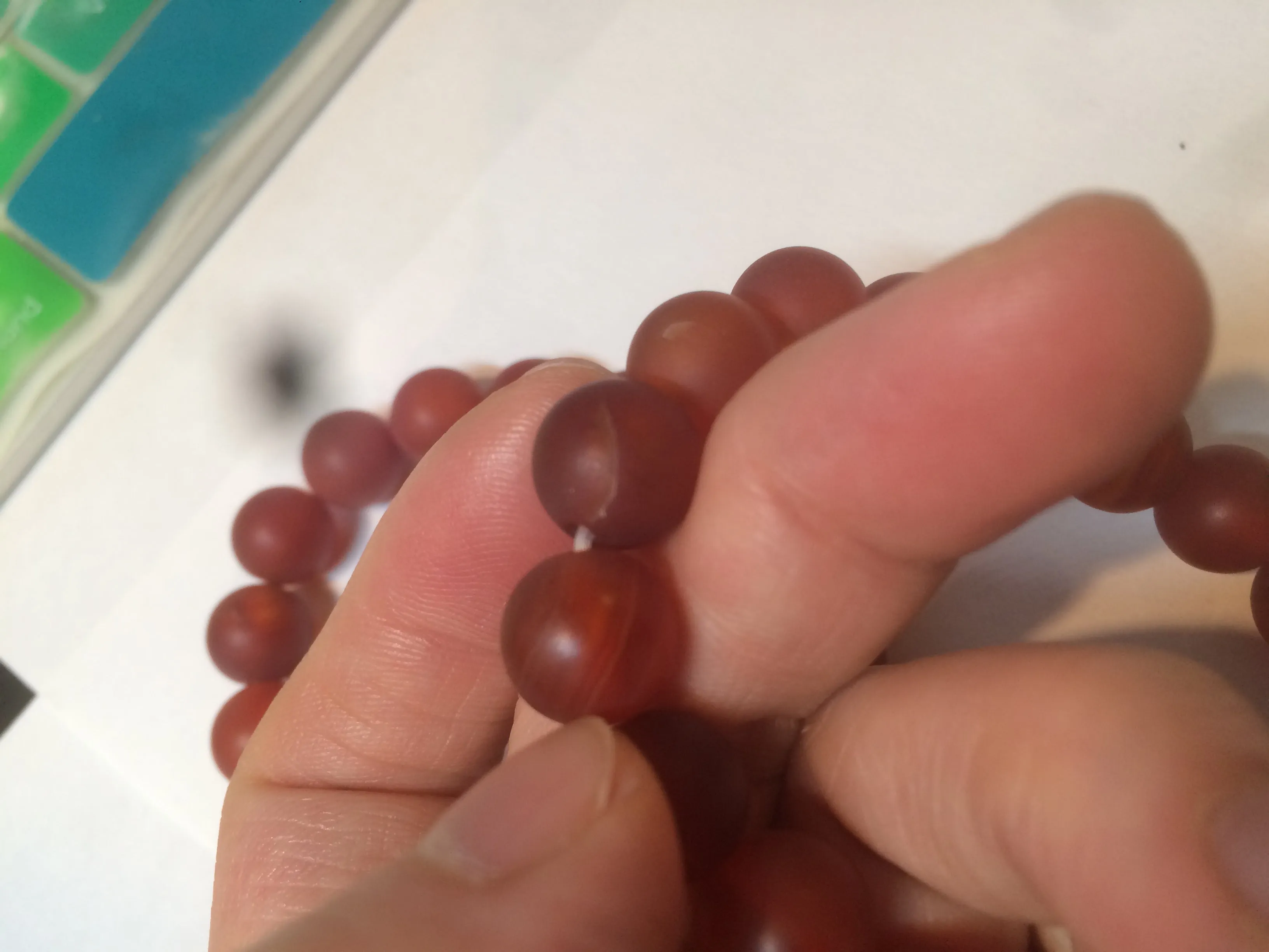 10mm 100% natural frosted glass polished red agate bracelet CB30