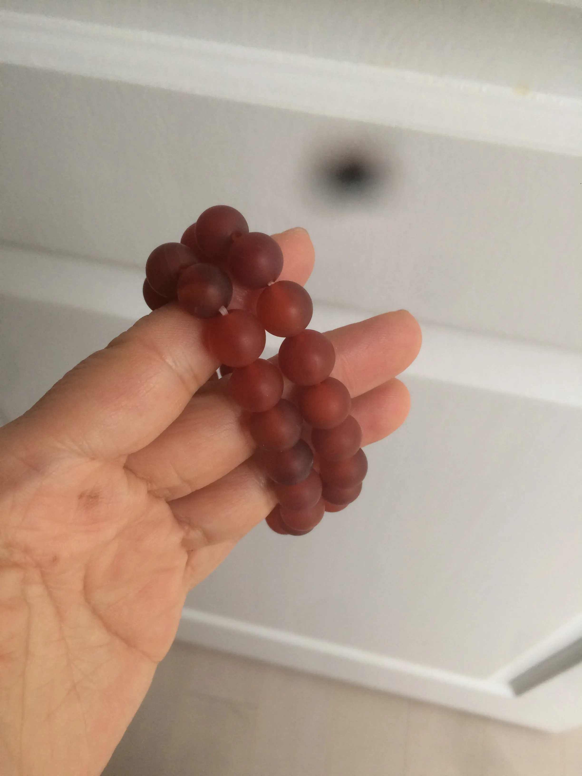 10mm 100% natural frosted glass polished red agate bracelet CB30