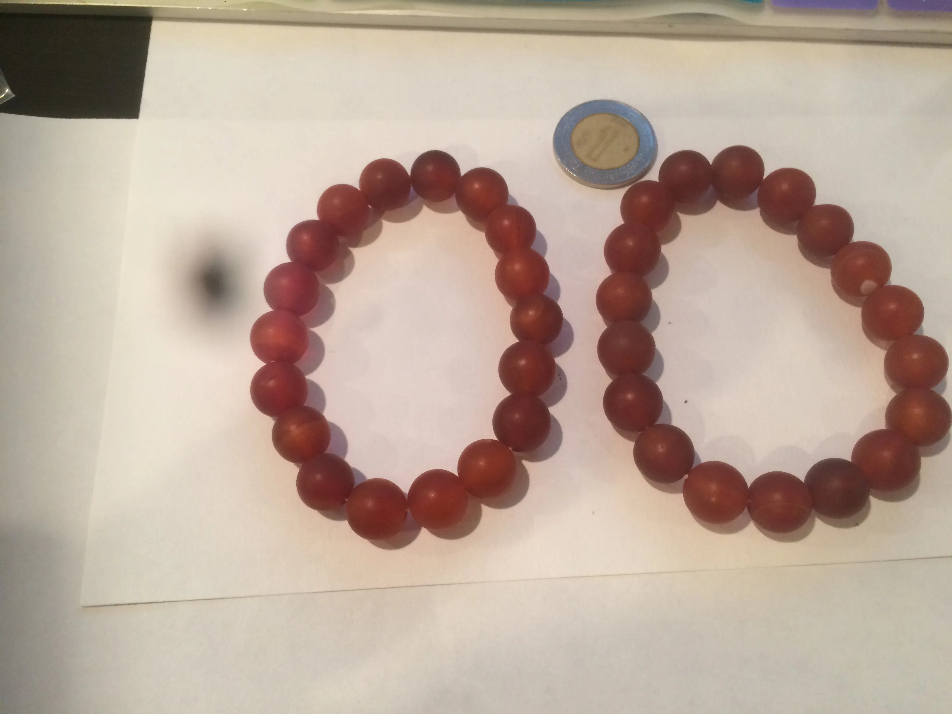 10mm 100% natural frosted glass polished red agate bracelet CB30