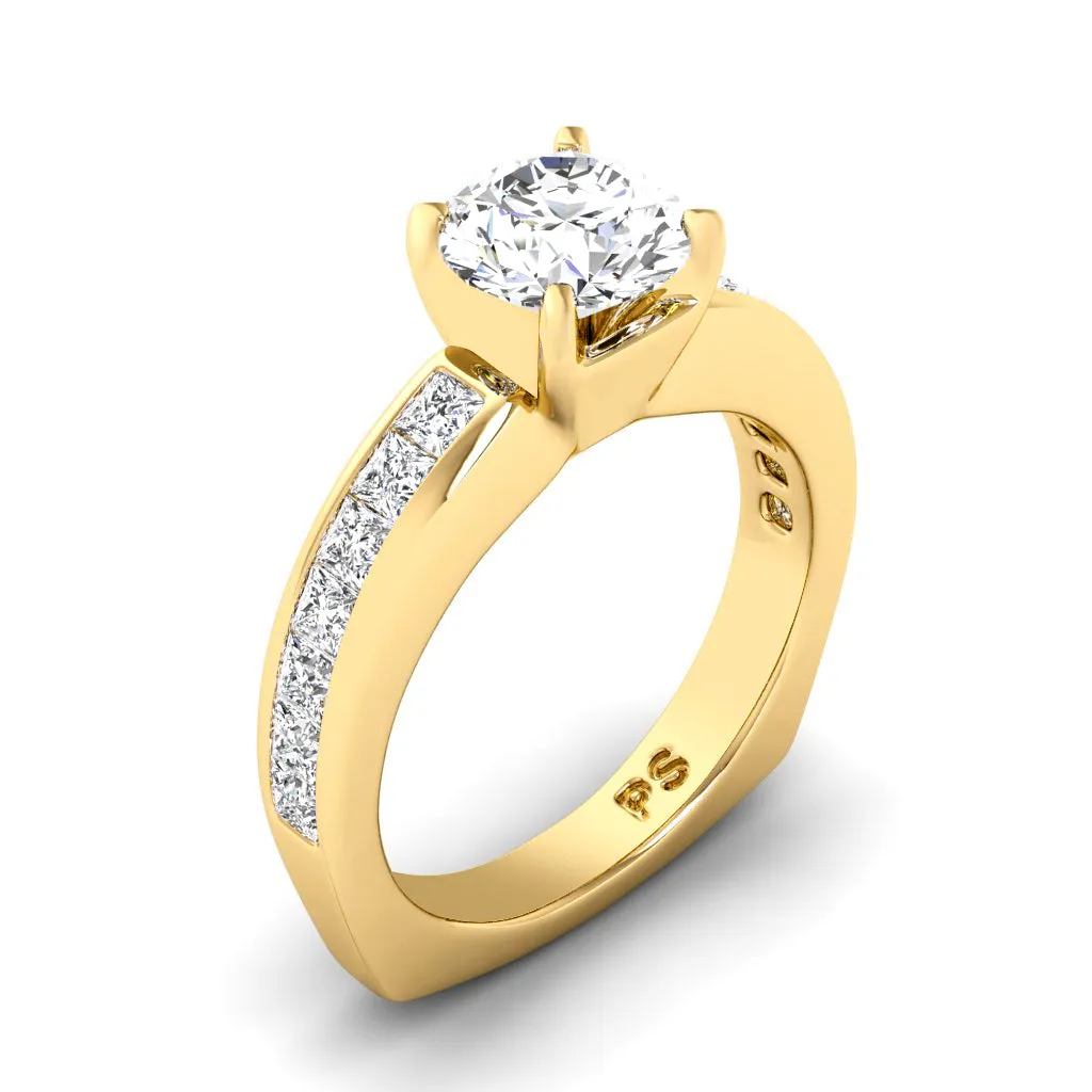 1.20-3.70 CT Princess & Round Cut Lab Grown Diamonds - Engagement Ring