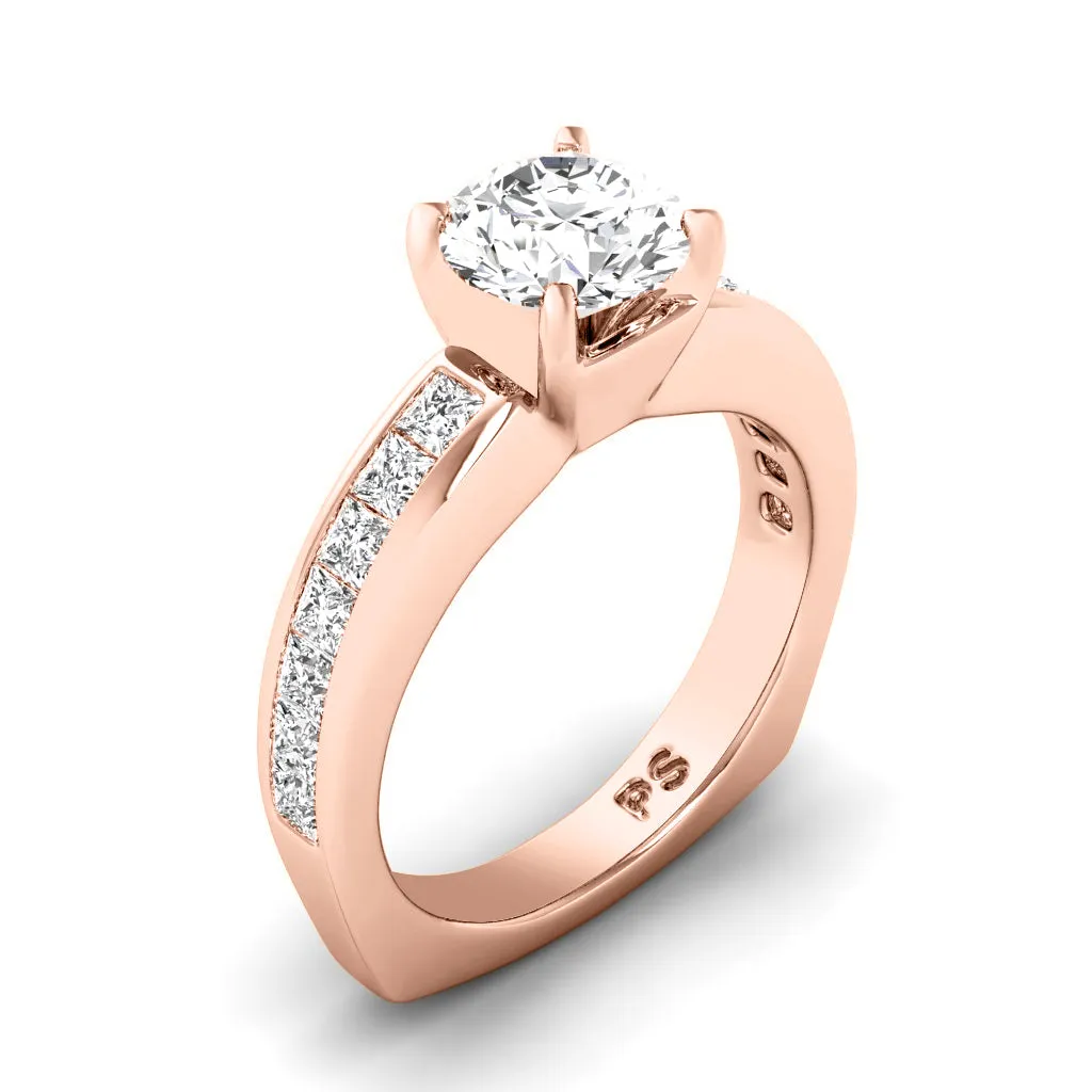 1.20-3.70 CT Princess & Round Cut Lab Grown Diamonds - Engagement Ring