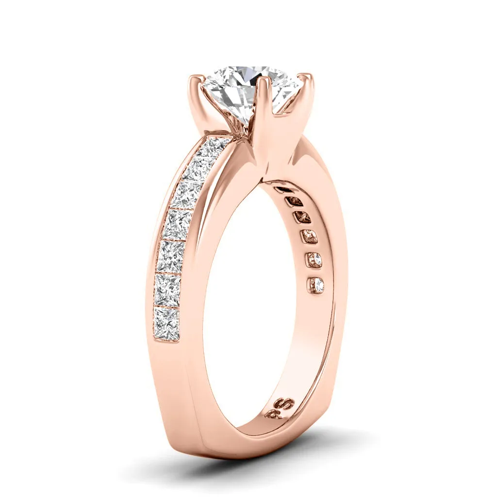 1.20-3.70 CT Princess & Round Cut Lab Grown Diamonds - Engagement Ring