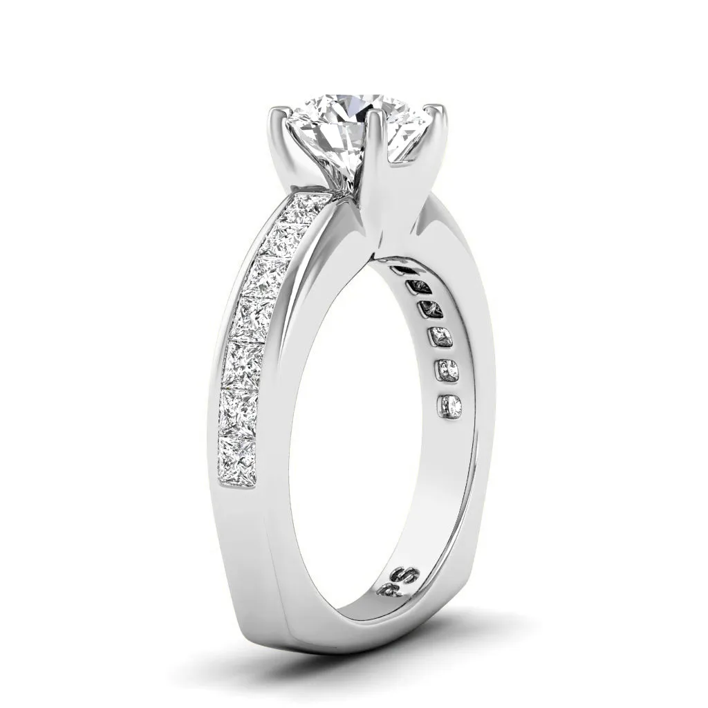 1.20-3.70 CT Princess & Round Cut Lab Grown Diamonds - Engagement Ring