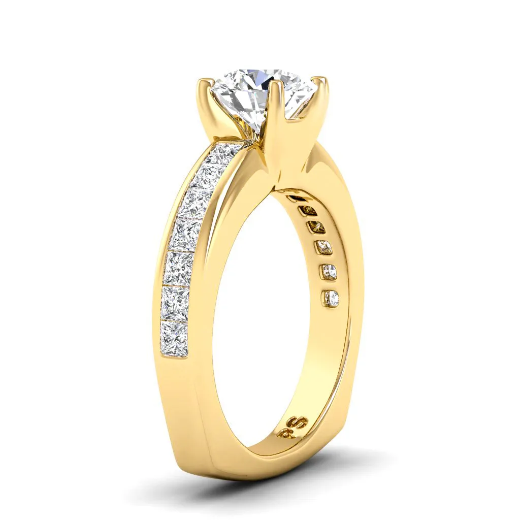 1.20-3.70 CT Princess & Round Cut Lab Grown Diamonds - Engagement Ring