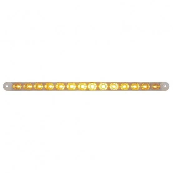 14 LED 12" Turn Signal Light Bar - Amber LED/Clear Lens