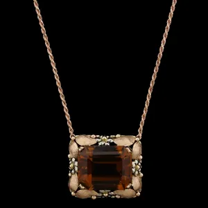 14K Tricolor Gold Estate Citrine Pendant