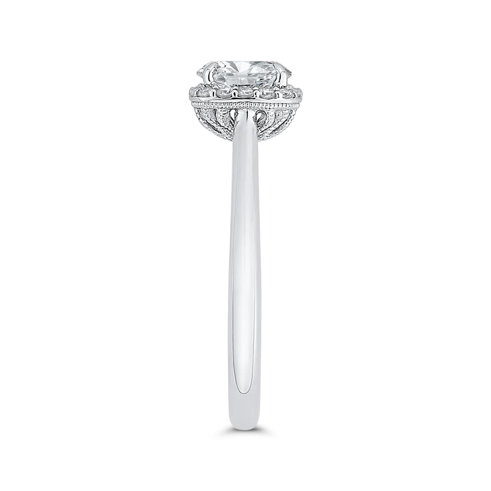 14K White Gold Diamond Engagement Ring (Semi-Mount)