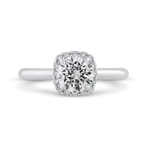 14K White Gold Diamond Engagement Ring (Semi-Mount)