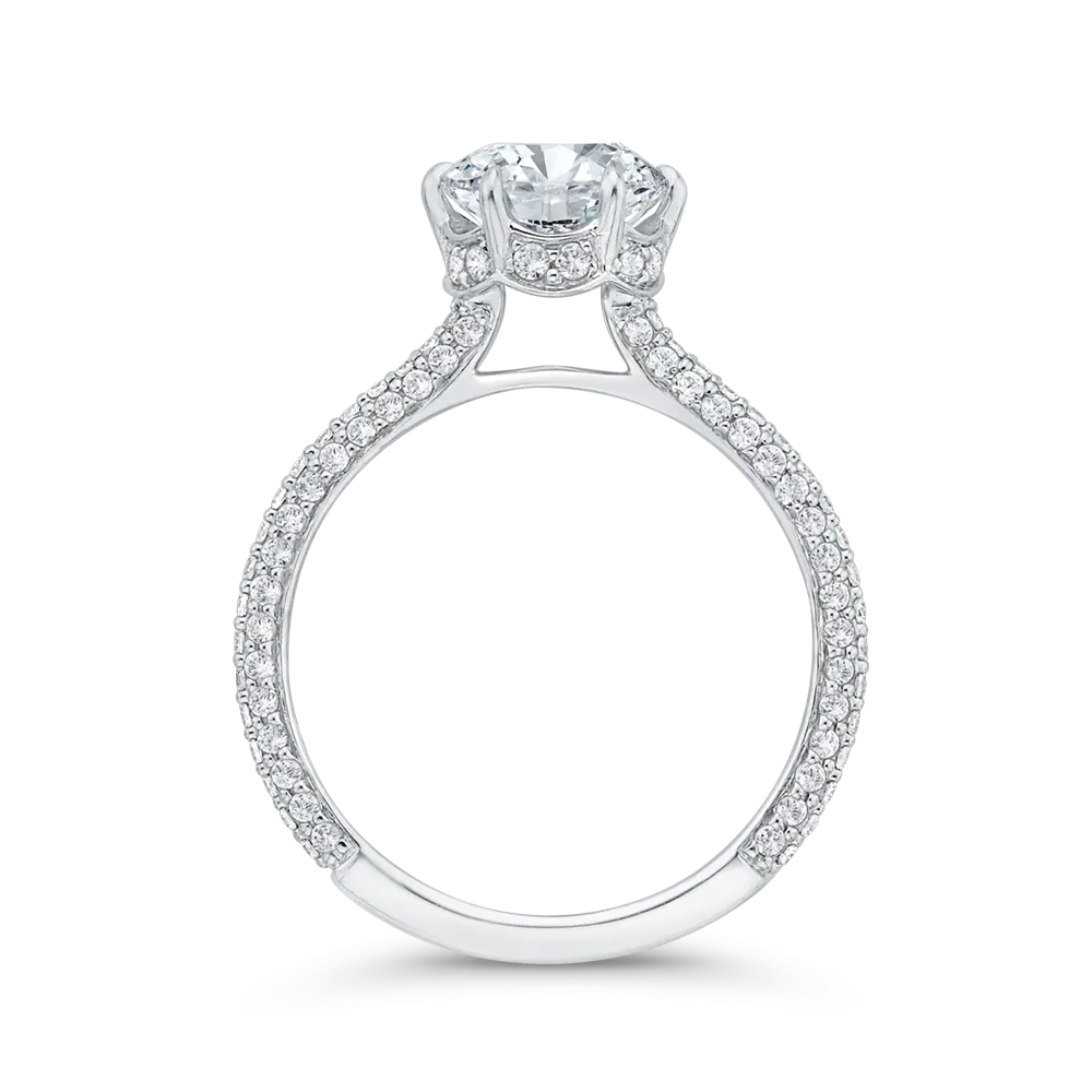 14K White Gold Diamond Engagement Ring (Semi-Mount)