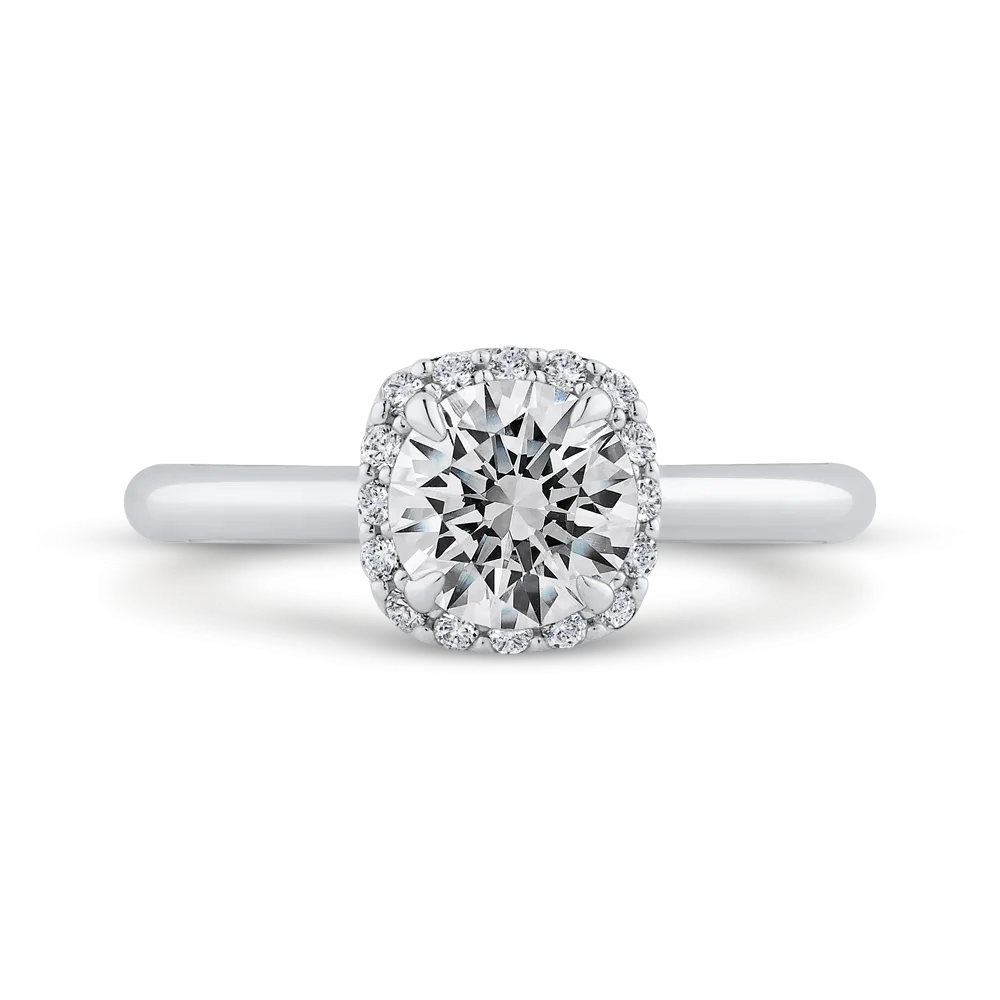 14K White Gold Diamond Engagement Ring (Semi-Mount)