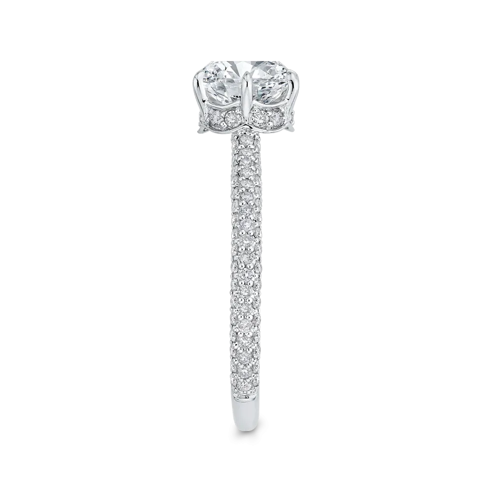 14K White Gold Diamond Engagement Ring (Semi-Mount)