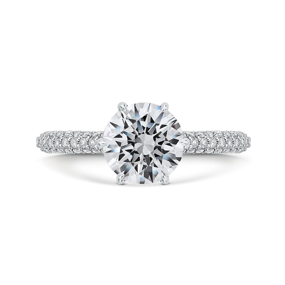 14K White Gold Diamond Engagement Ring (Semi-Mount)