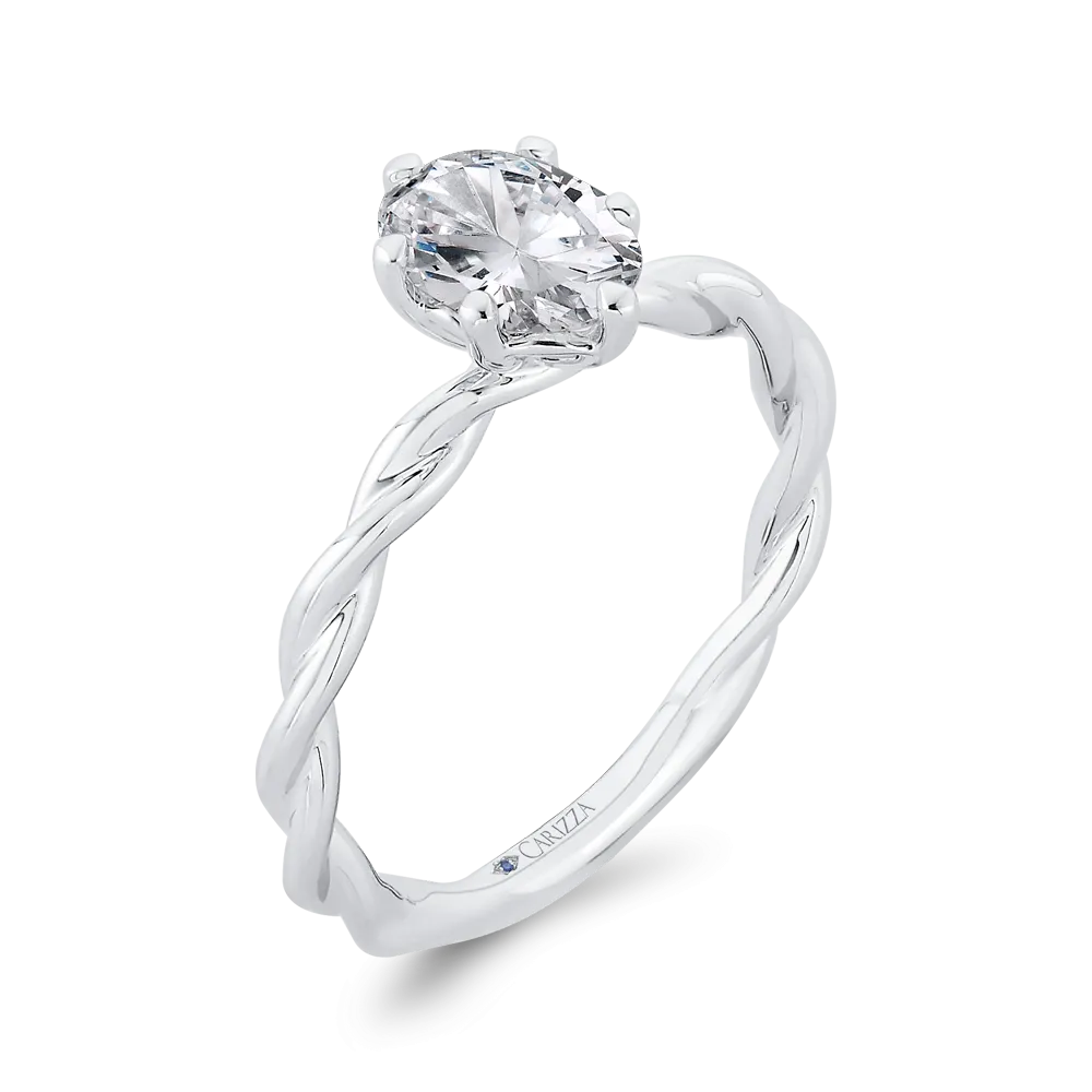 14K White Gold Solitaire Engagement Ring (Semi-Mount)