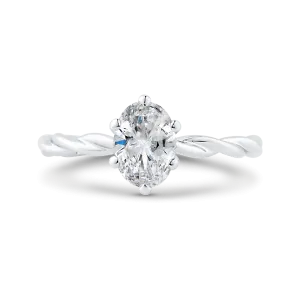 14K White Gold Solitaire Engagement Ring (Semi-Mount)