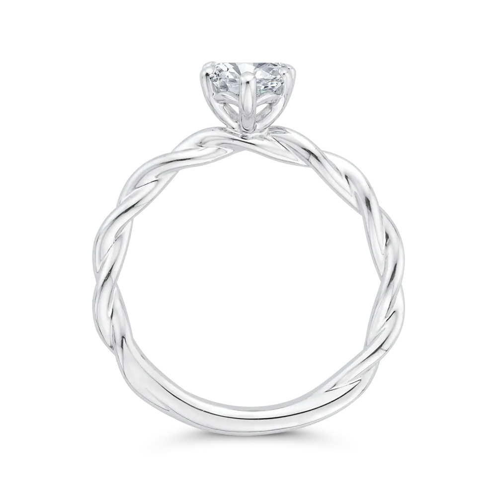14K White Gold Solitaire Engagement Ring (Semi-Mount)