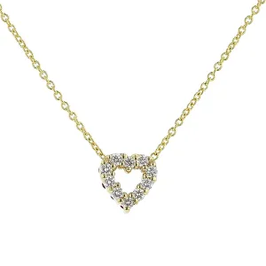 18K Yellow Gold Reversible Heart Pendant Necklace