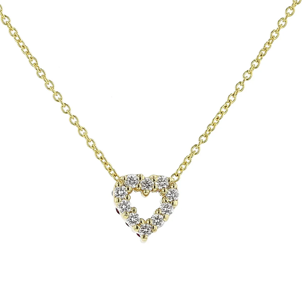 18K Yellow Gold Reversible Heart Pendant Necklace