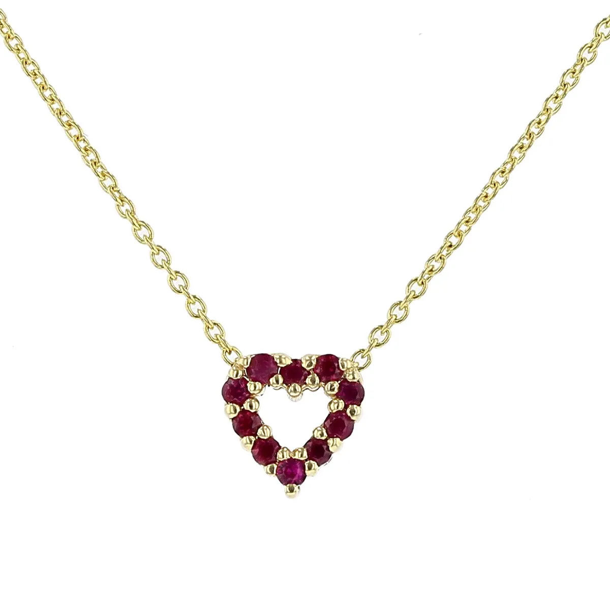 18K Yellow Gold Reversible Heart Pendant Necklace
