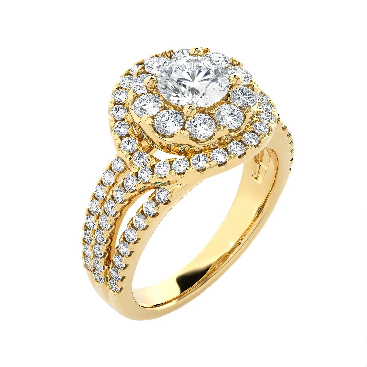 2 1/5 ctw Round Lab Grown Diamond Halo Engagement Ring