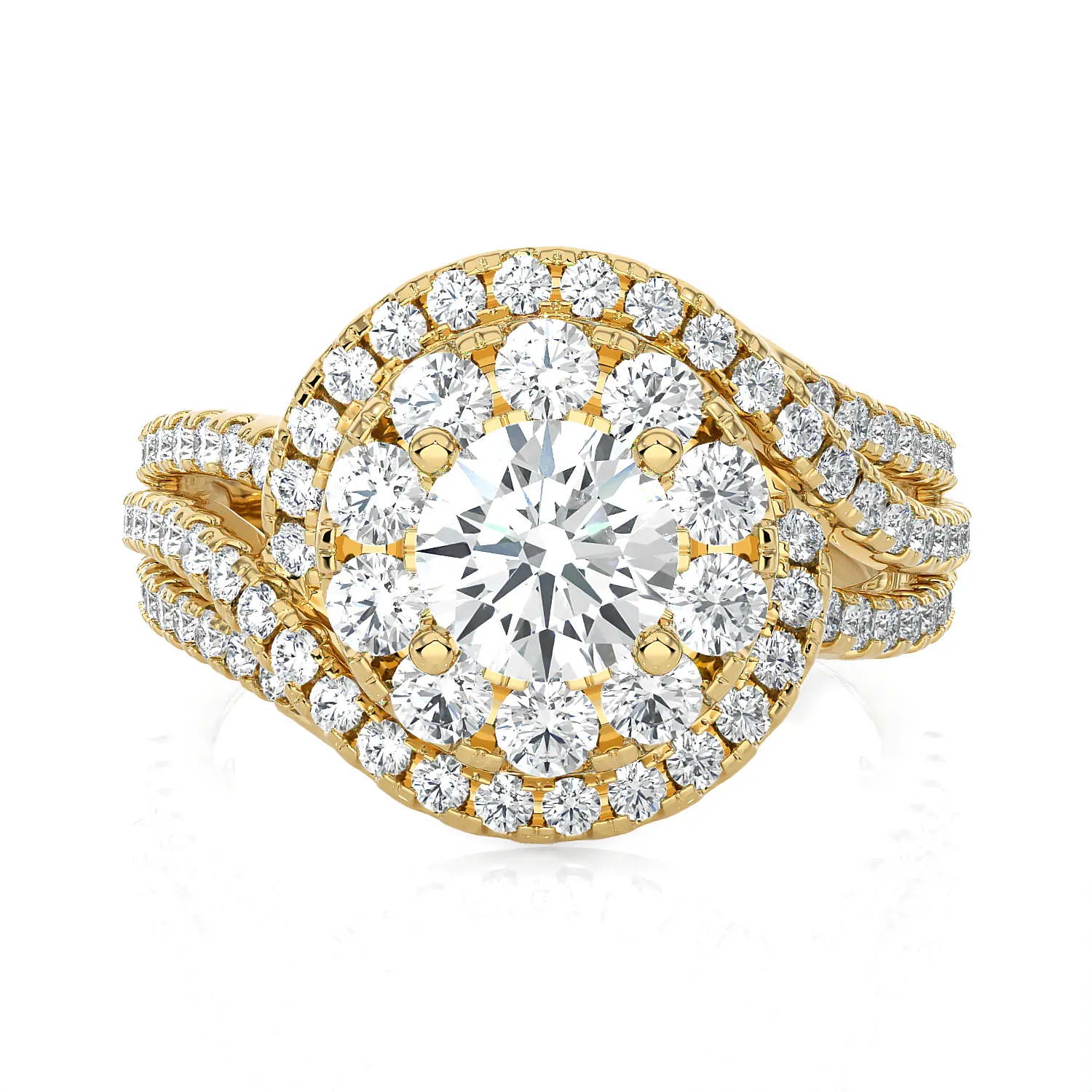 2 1/5 ctw Round Lab Grown Diamond Halo Engagement Ring