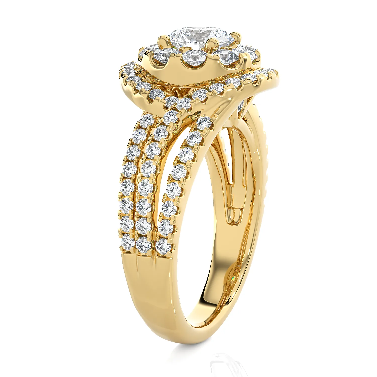 2 1/5 ctw Round Lab Grown Diamond Halo Engagement Ring