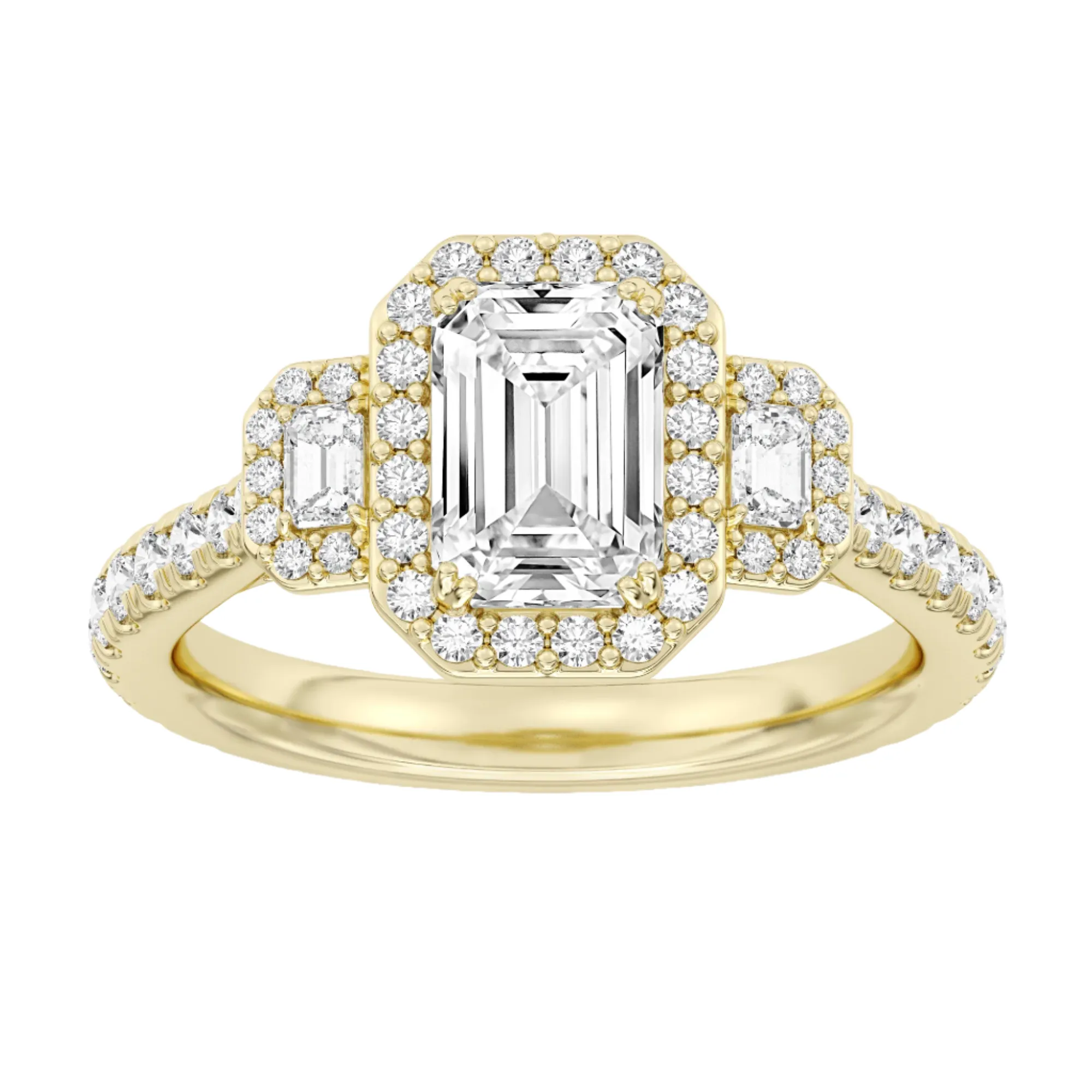 2.58ctw Certified Lab Grown Diamond Hidden Halo Engagement Ring