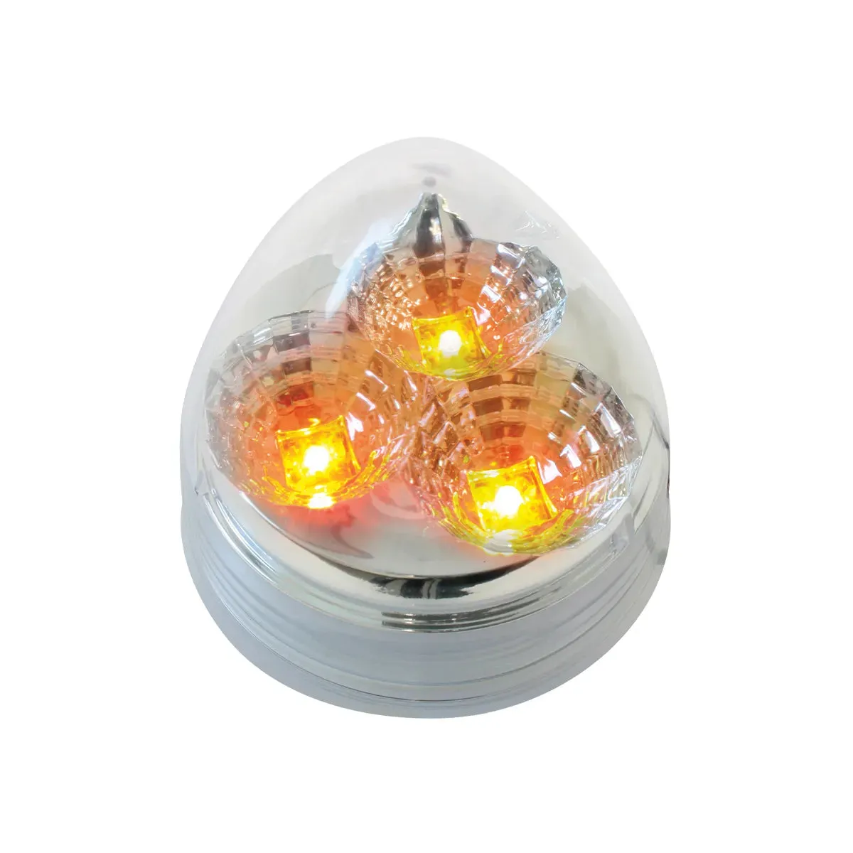 77691 2.5" SPYDER AMBER BEEHIVE 3 LED LIGHT, CLEAR LENS