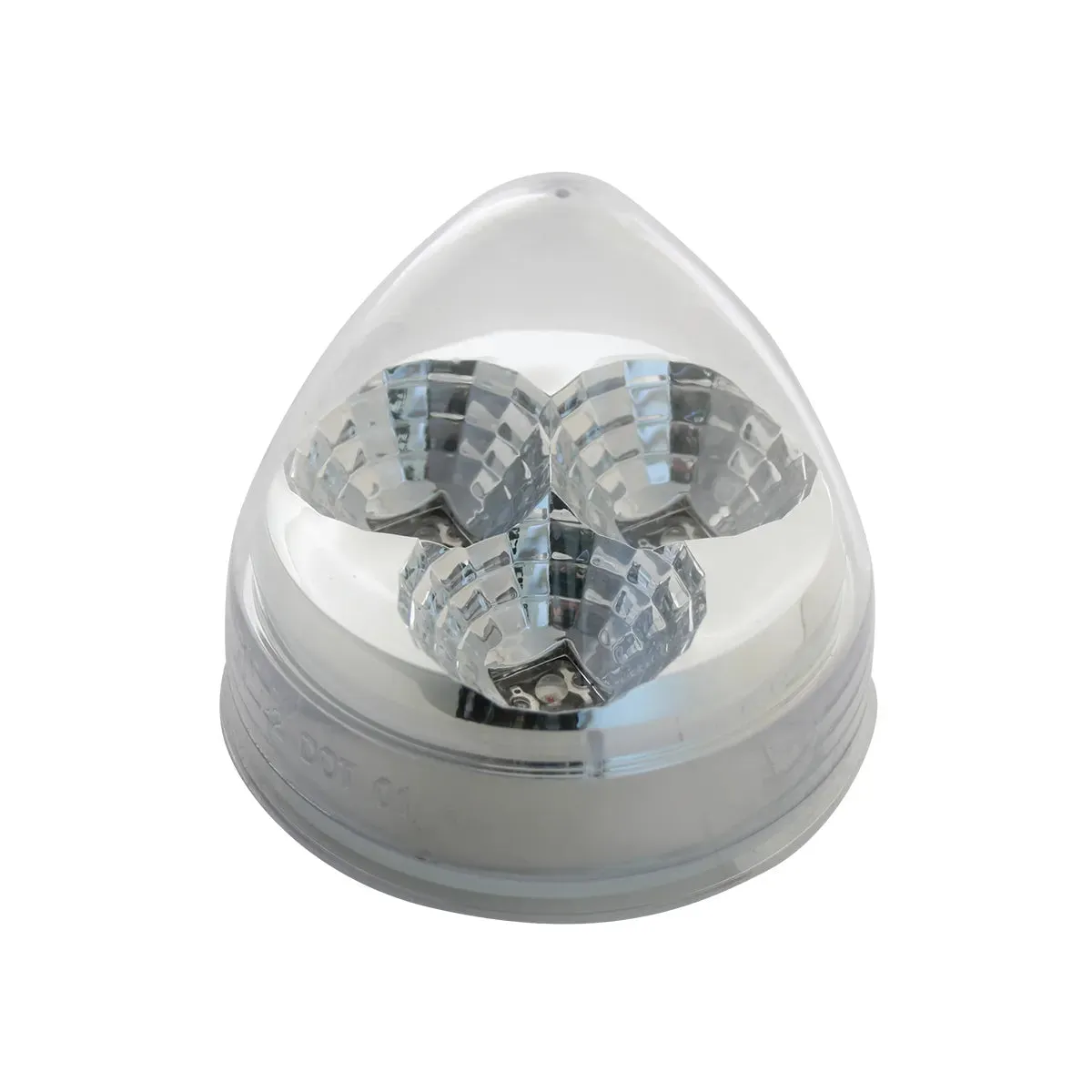 77691 2.5" SPYDER AMBER BEEHIVE 3 LED LIGHT, CLEAR LENS