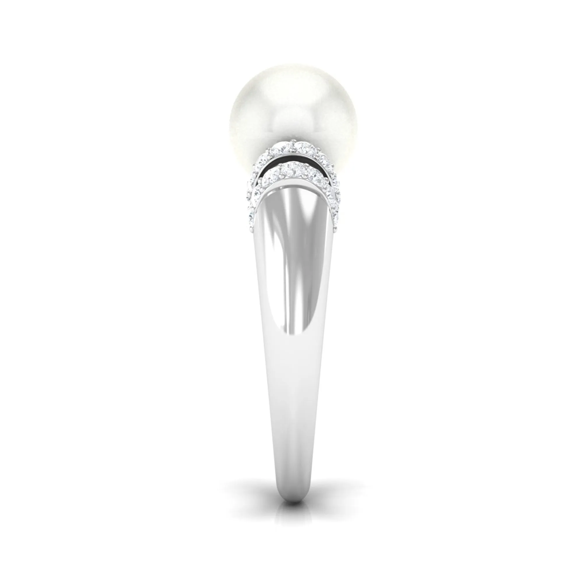 8.25 CT Freshwater Pearl and Diamond Engagement Ring