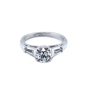 .91 ENGAGEMENT RING WITH BAGUETTE DIAMONDS AUSTIN, TX.