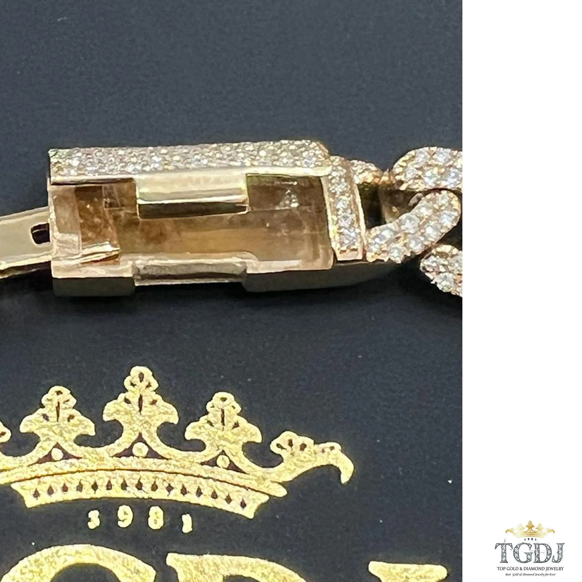 9mm 10k yellow Gold Miami Cuban Link Diamond Bracelet - Iced Out Bracelet 4.8ct Diamond 10k yellow gold Bracelet Hip Hop Chain Gifts for Him
