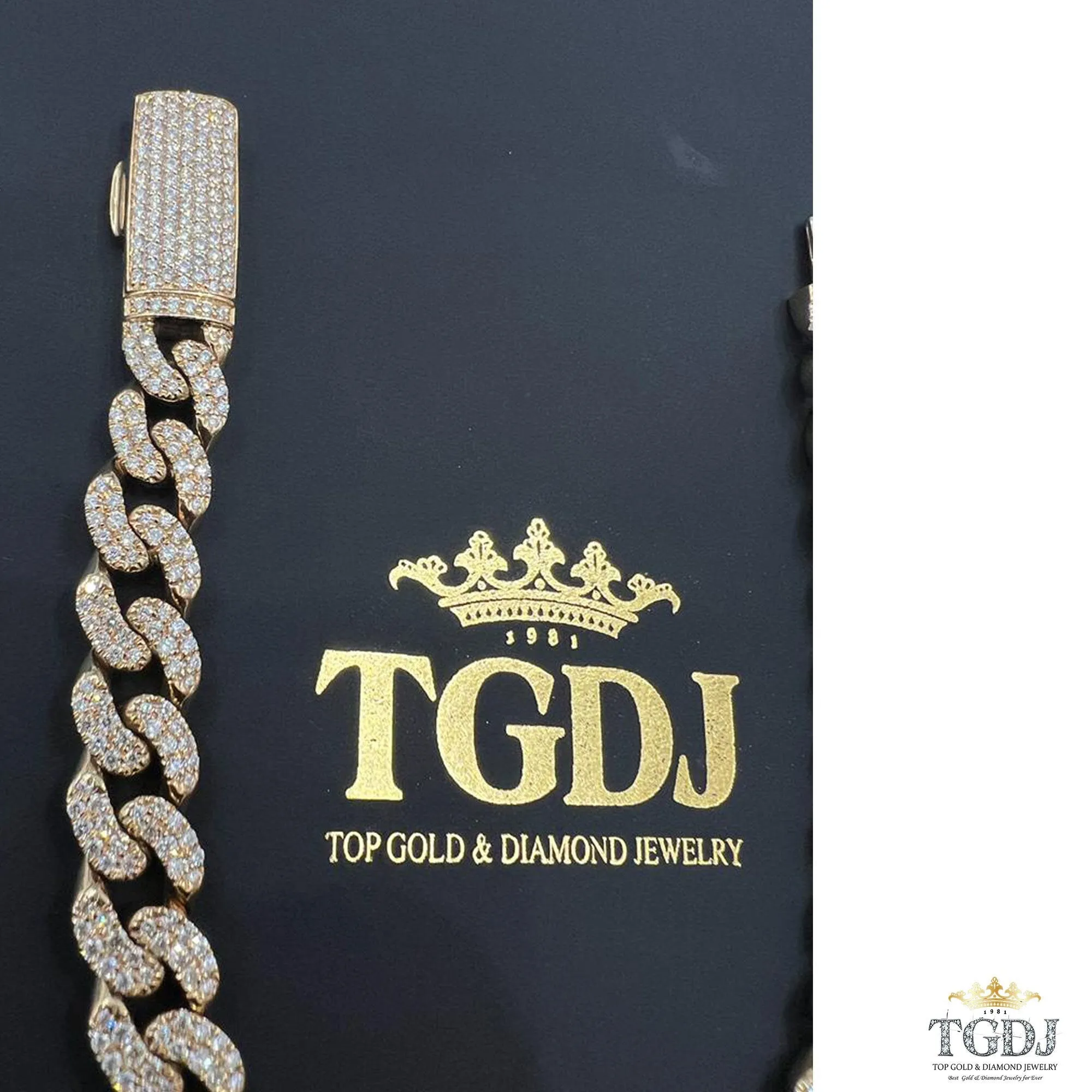 9mm 10k yellow Gold Miami Cuban Link Diamond Bracelet - Iced Out Bracelet 4.8ct Diamond 10k yellow gold Bracelet Hip Hop Chain Gifts for Him