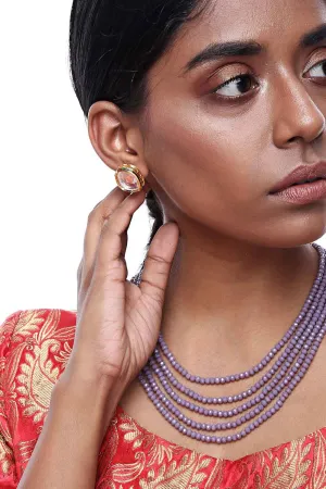 Alloy Necklace and Earring Sets in Purple
