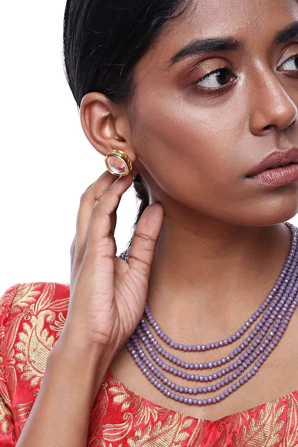 Alloy Necklace and Earring Sets in Purple