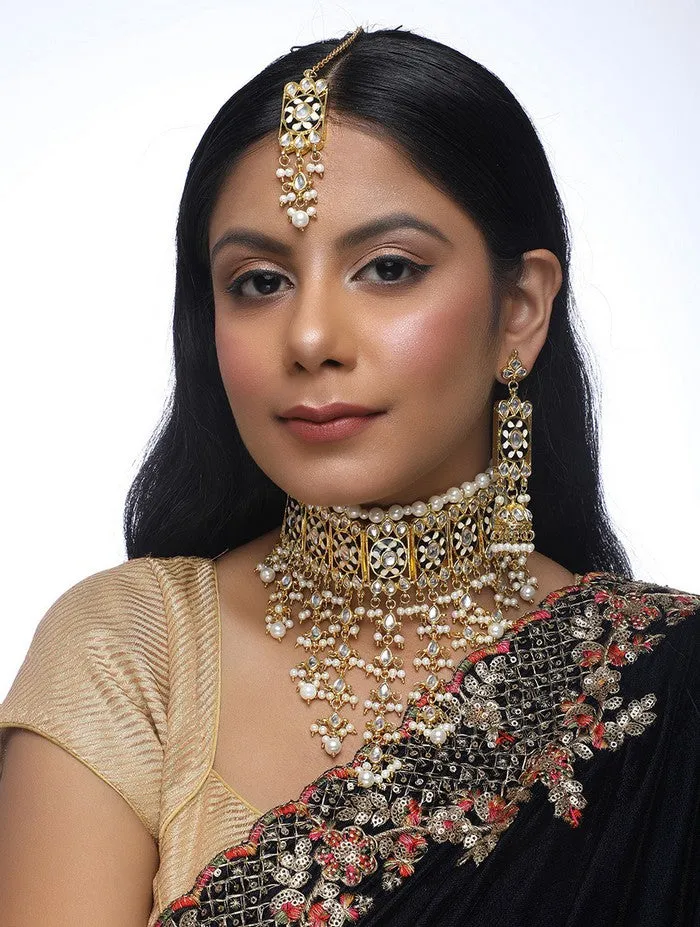 Alloy Necklace and Earrings Set in Black