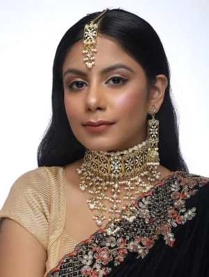 Alloy Necklace and Earrings Set in Black