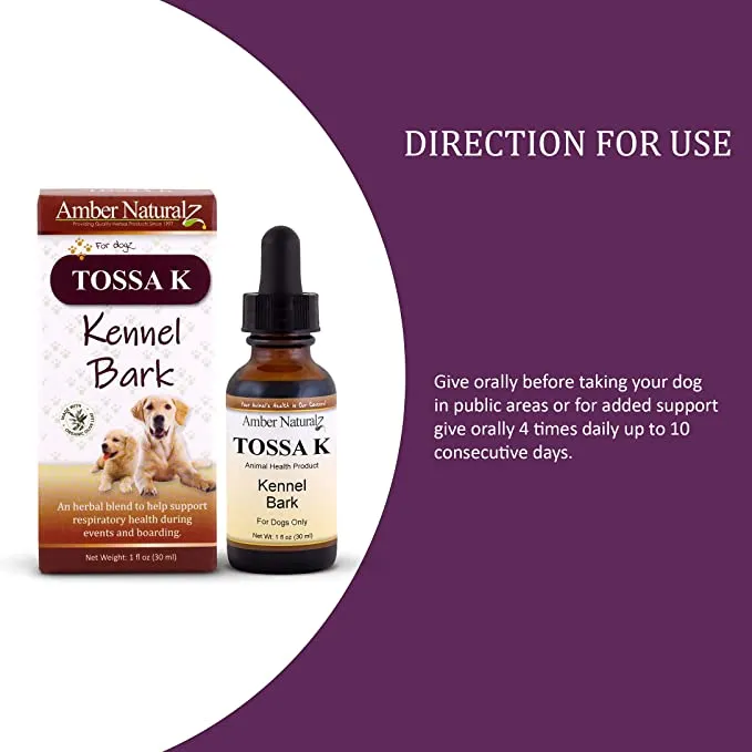 Amber Naturalz TOSSA K: Kennel Bark - for Dogs, 1 Ounce LP