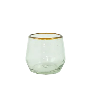 Amber Rim Roly Wine Glass