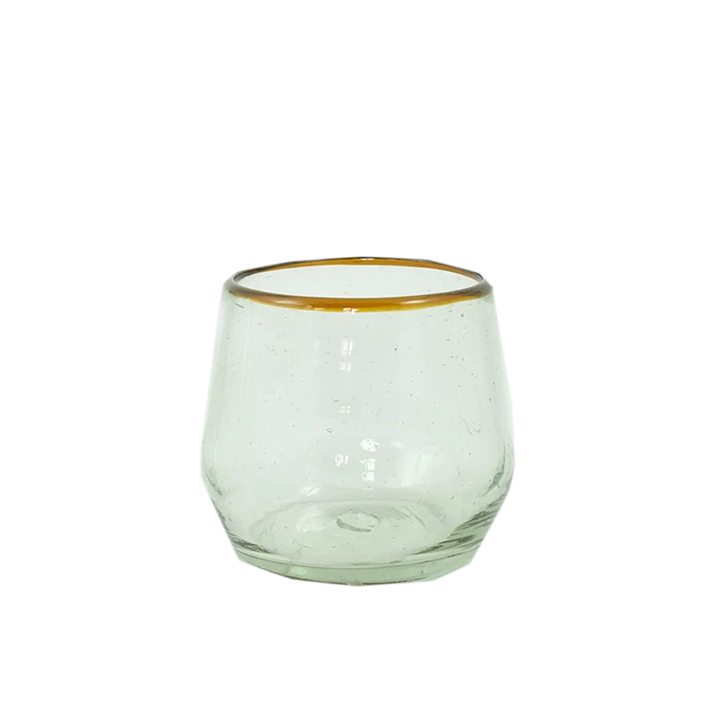 Amber Rim Roly Wine Glass