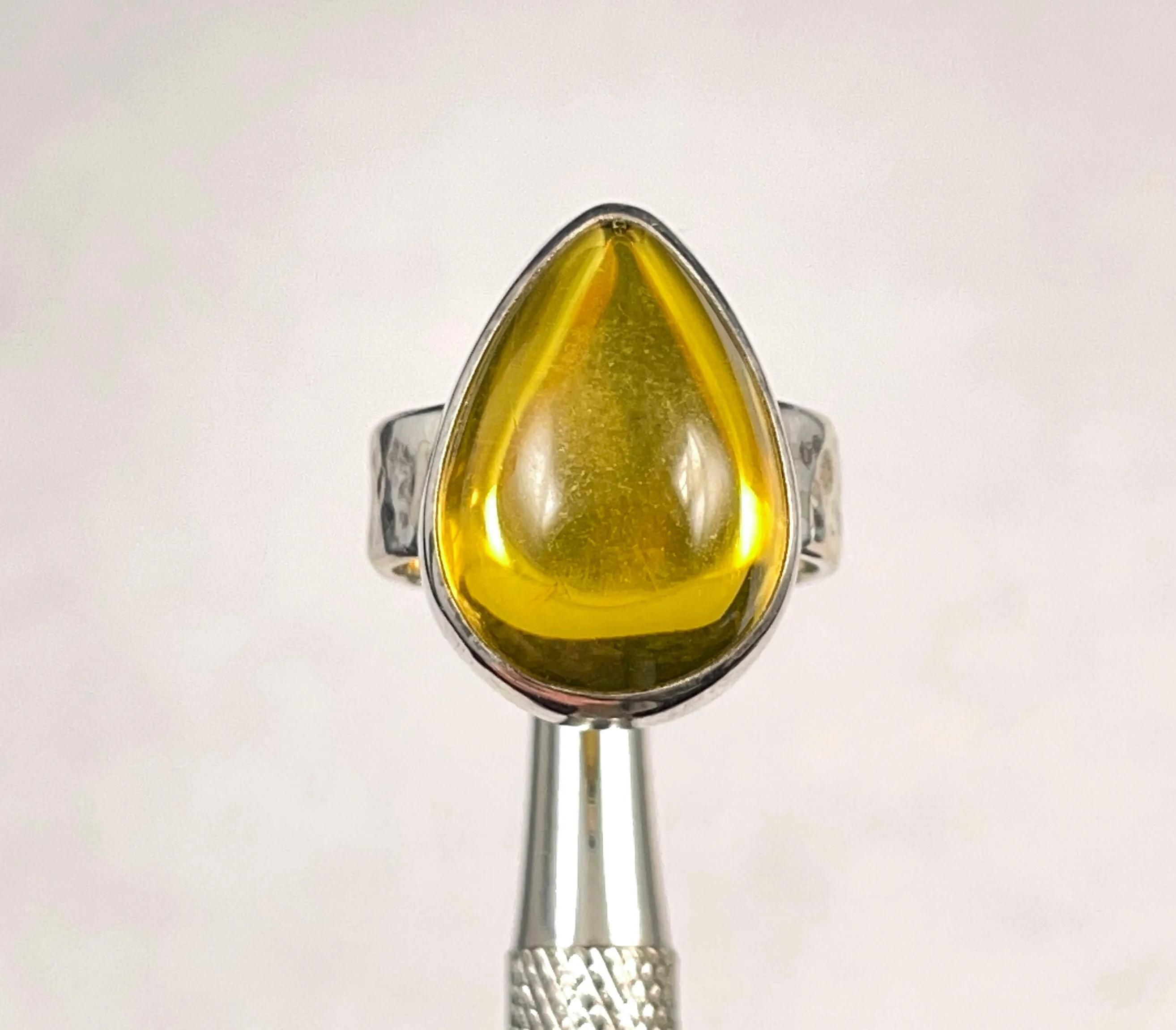 Amber Ring - Sterling Silver, AAA, Size 6.25 - Amber Stone, Crystal Ring, Handmade Jewelry, Healing Crystals and Stones, 52655