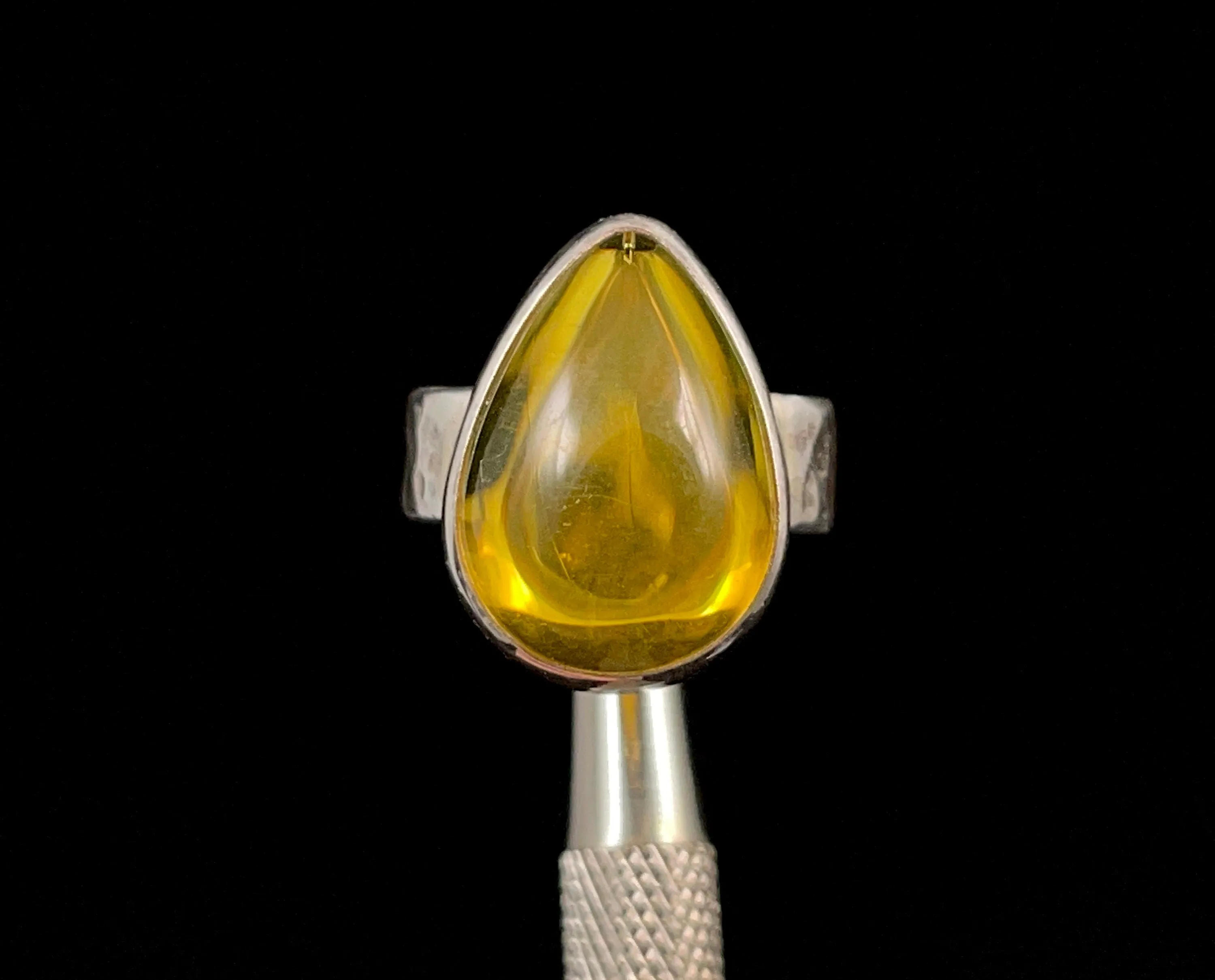 Amber Ring - Sterling Silver, AAA, Size 6.25 - Amber Stone, Crystal Ring, Handmade Jewelry, Healing Crystals and Stones, 52655