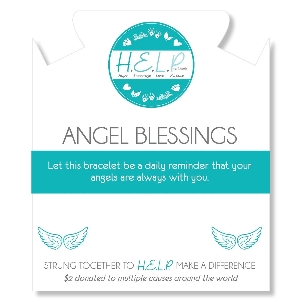 Angel Wings Charm with Green Yellow Jade Charity Bracelet