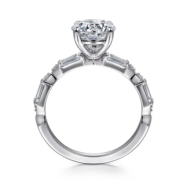 Art Deco Inspired Round Diamond Engagement Ring Mounting