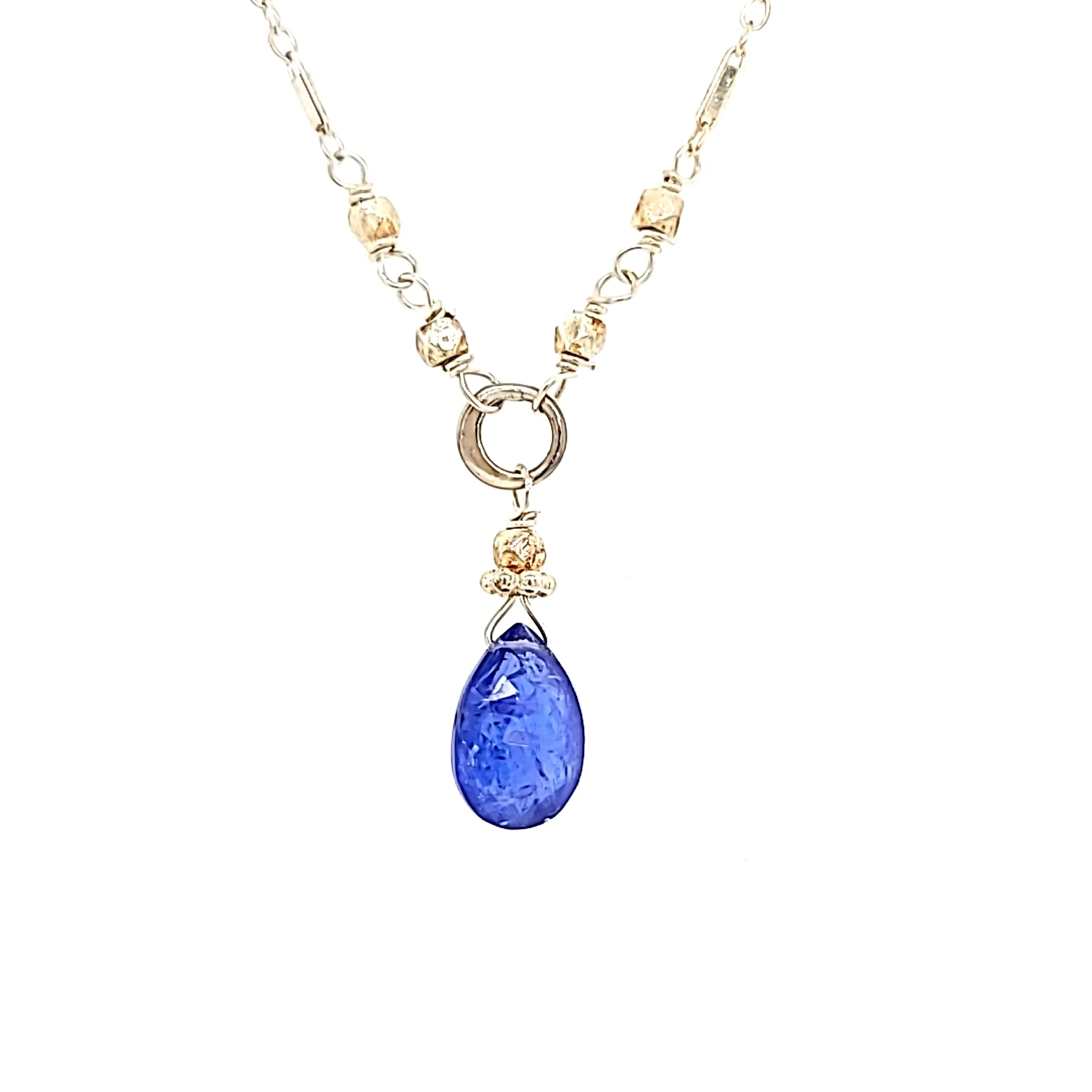 AVF Silver Tanzanite Drop Necklace (SI2181)