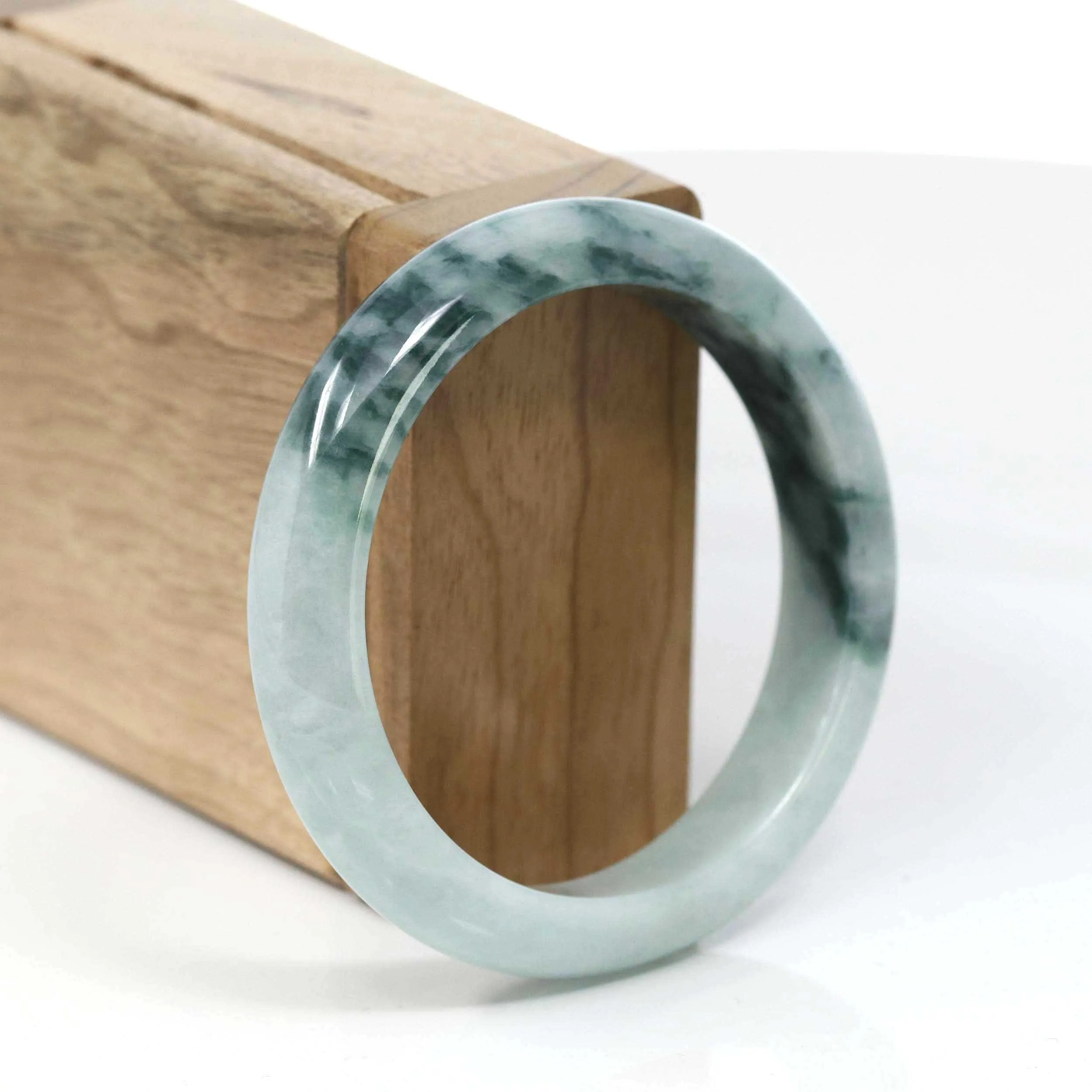 Baikalla Burmese Blue-Green Jade Jadeite Bangle Bracelet (55.59mm)#T088