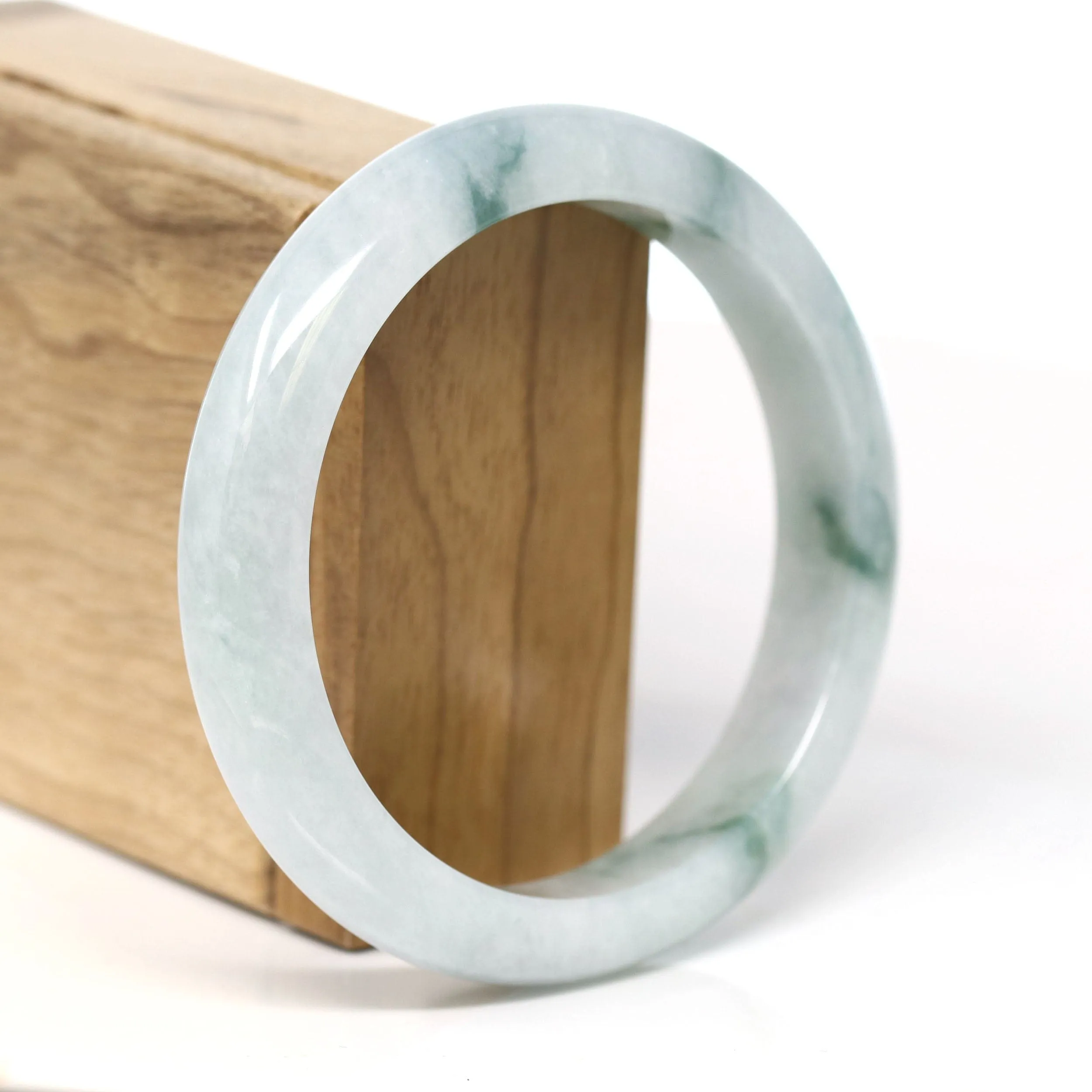 Baikalla Natural Burmese Blue Green Jadeite Jade Bangle Bracelet (61.60mm) #T272