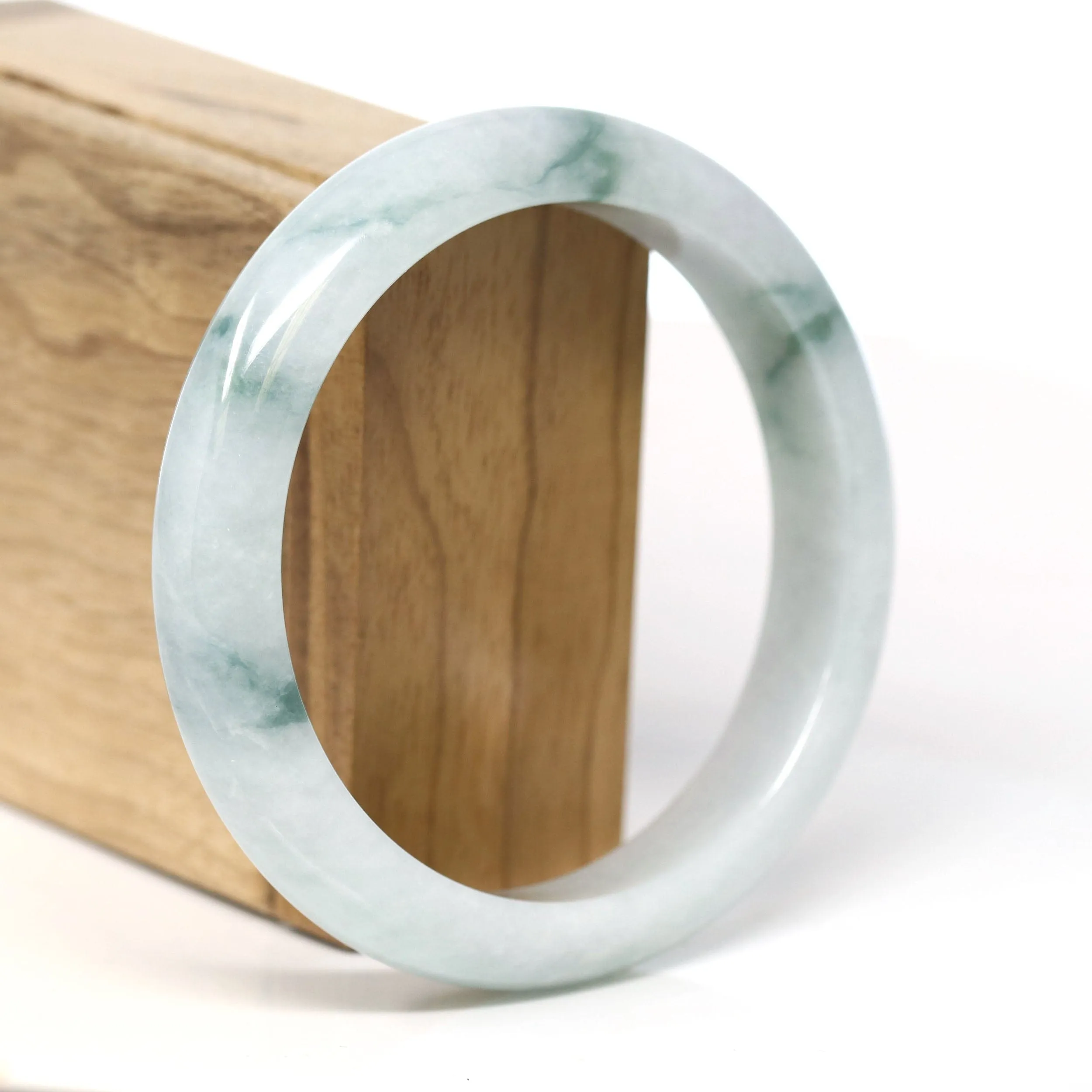 Baikalla Natural Burmese Blue Green Jadeite Jade Bangle Bracelet (61.60mm) #T272
